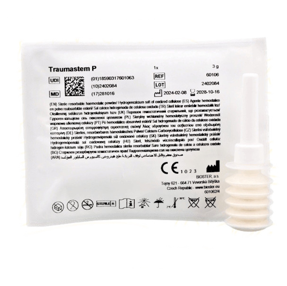 TRAUMASTEM P Hemostatický prášek 3 g