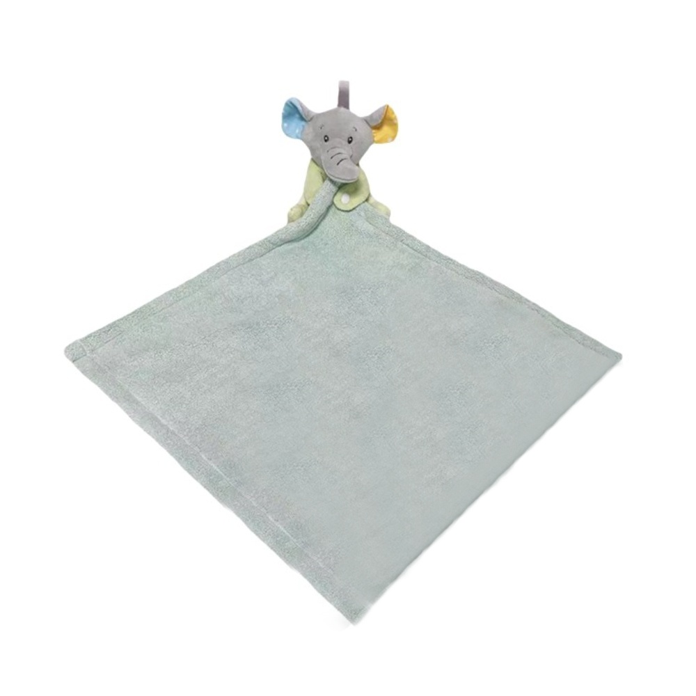 Tulilo Baby Ručník s hračkou Slon, 35x35cm , šedý
