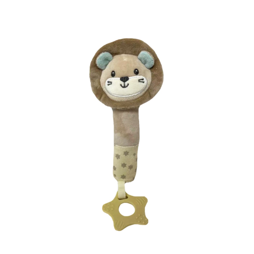 Tulilo Plyšová hračka s pískátkem a kousátkem Lvíček - béžová