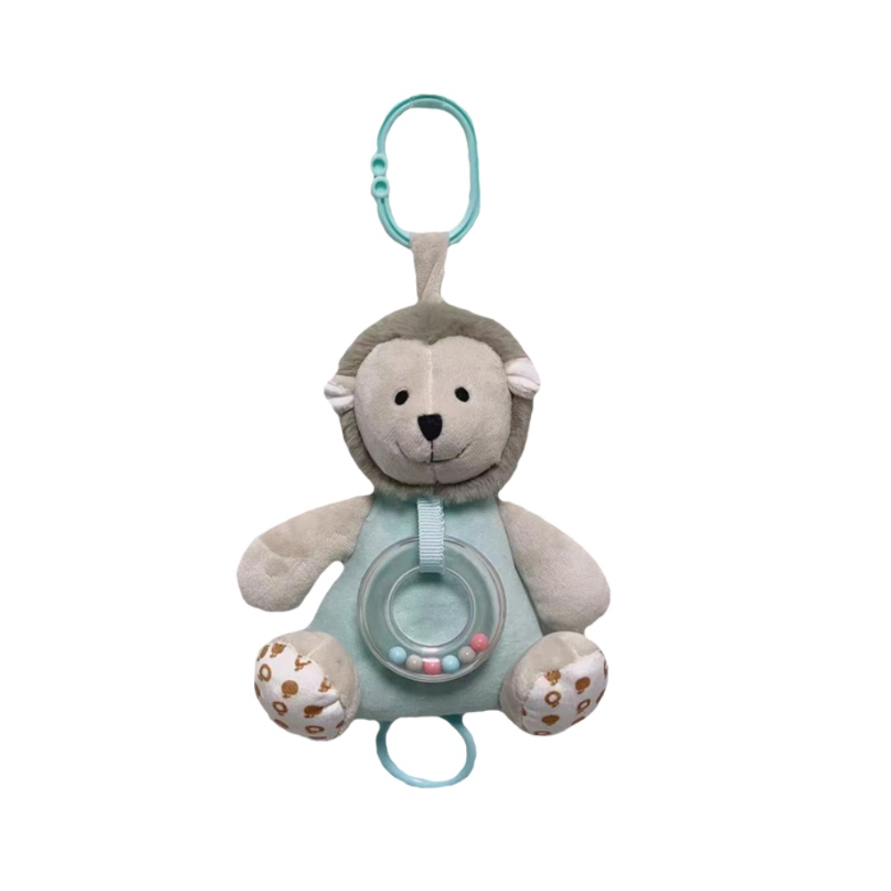 Tulilo Závěsná plyšová hračka s melodií a chrastítkem Ježek, 18 cm - béžová