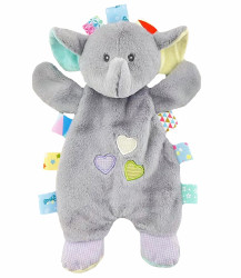TULIMI Plyšová edukační hračka Slon, 17 cm, šedá