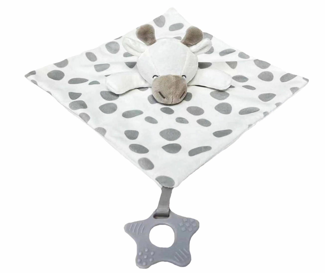 TULIMI Přítulníček, mazlík s kousátkem Žirafka - šedá, bílá