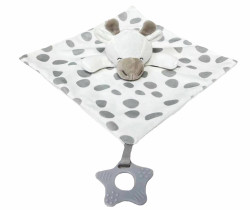 TULIMI Přítulníček, mazlík s kousátkem Žirafka - šedá, bílá