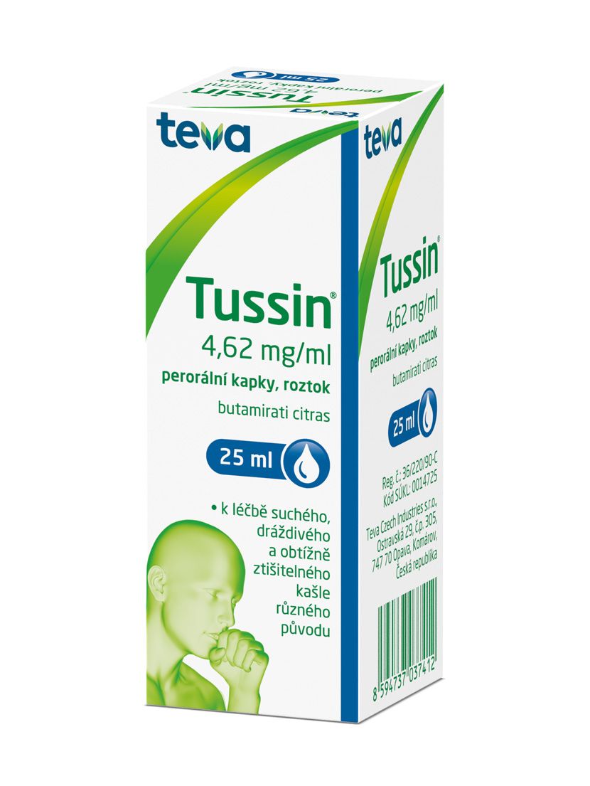 Tussin 4,62 mg/ml perorální kapky, roztok 25 ml