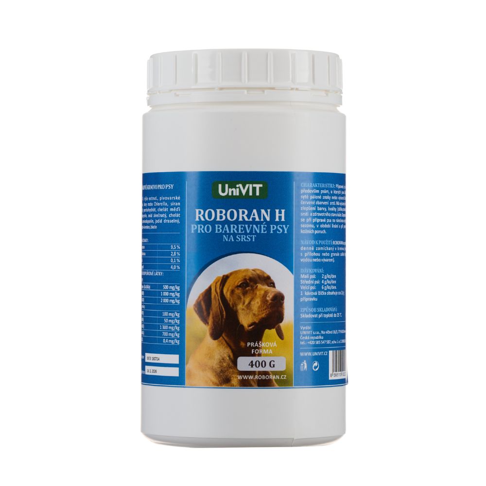 UniVIT Roboran H na srst barevných psů 400 g