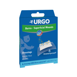 Urgo Burns Voděodolné lipokoloidní náplasti na popáleniny 10 x 7 cm 4 ks