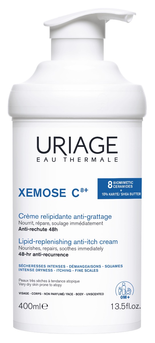 Uriage Xémose C8+ Relipidační zklidňující krém pro suchou až atopickou pokožku 400 ml