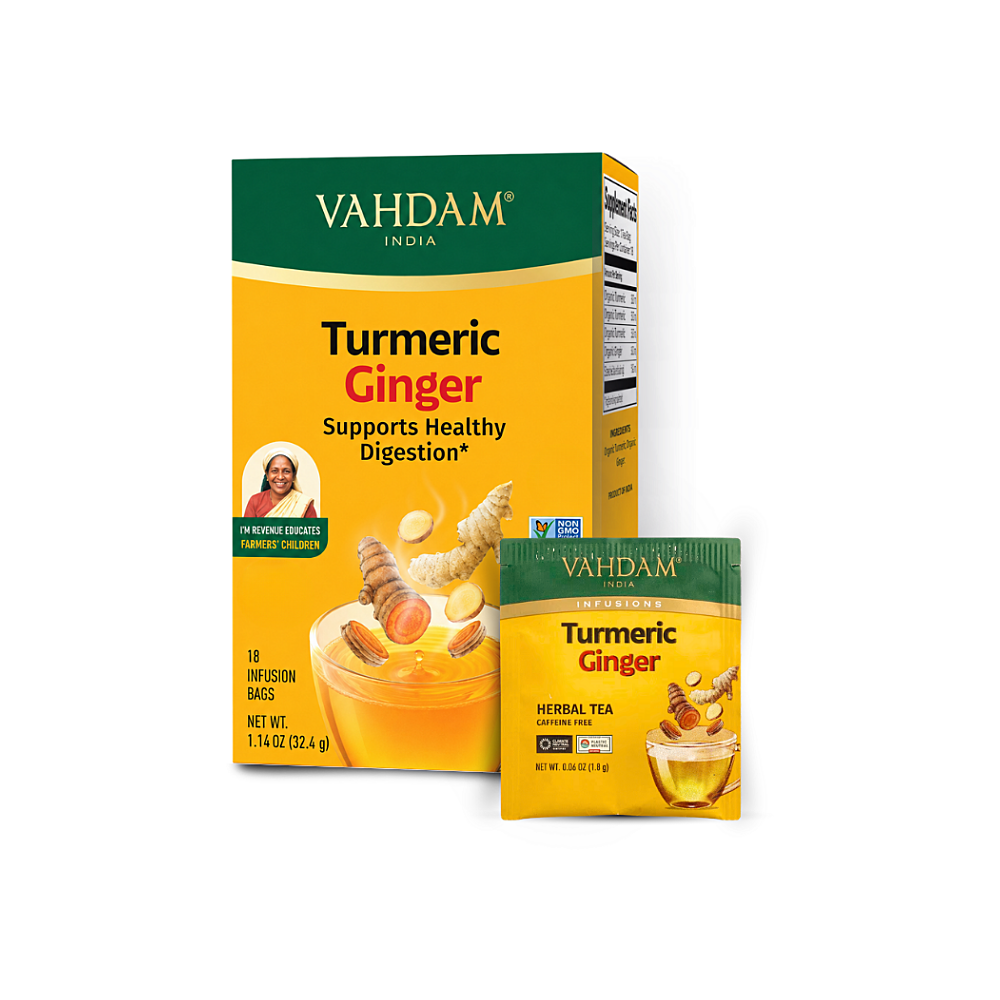 VAHDAM Turmeric ginger bylinný čaj 18 sáčků