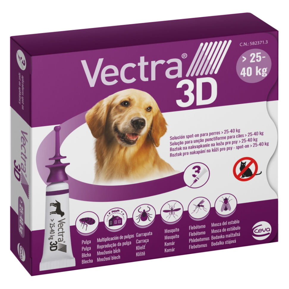 VECTRA 3D Spot-On L pro psy 25-40kg 4,7 ml 3 pipety