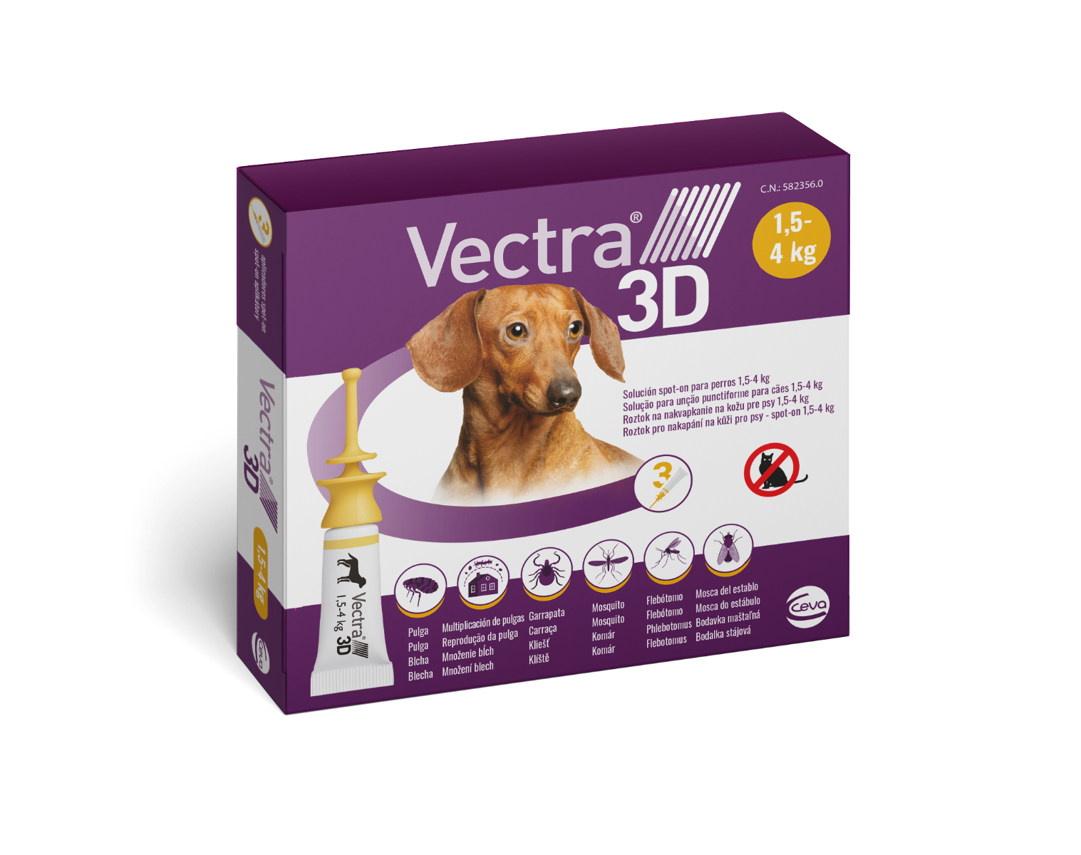 Vectra 3D spot-on pro psy XS (1,5–4 kg) 3 pipety