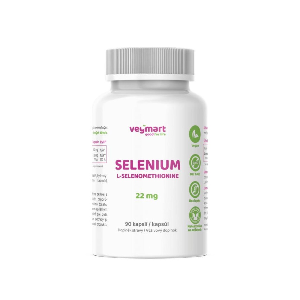 Vegmart SELENIUM L-SELENOMETHIONINE 22 mg 90 kapslí