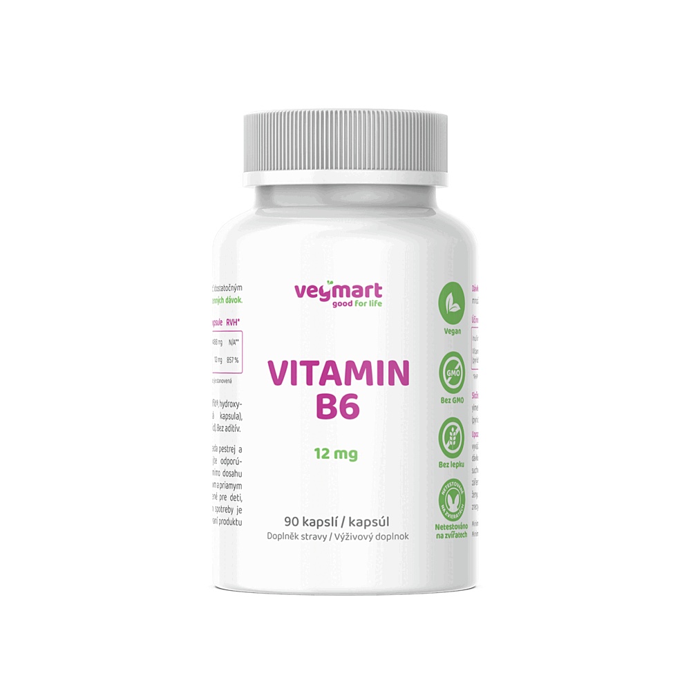 Vegmart VITAMÍN B6 12 mg 90 kapslí