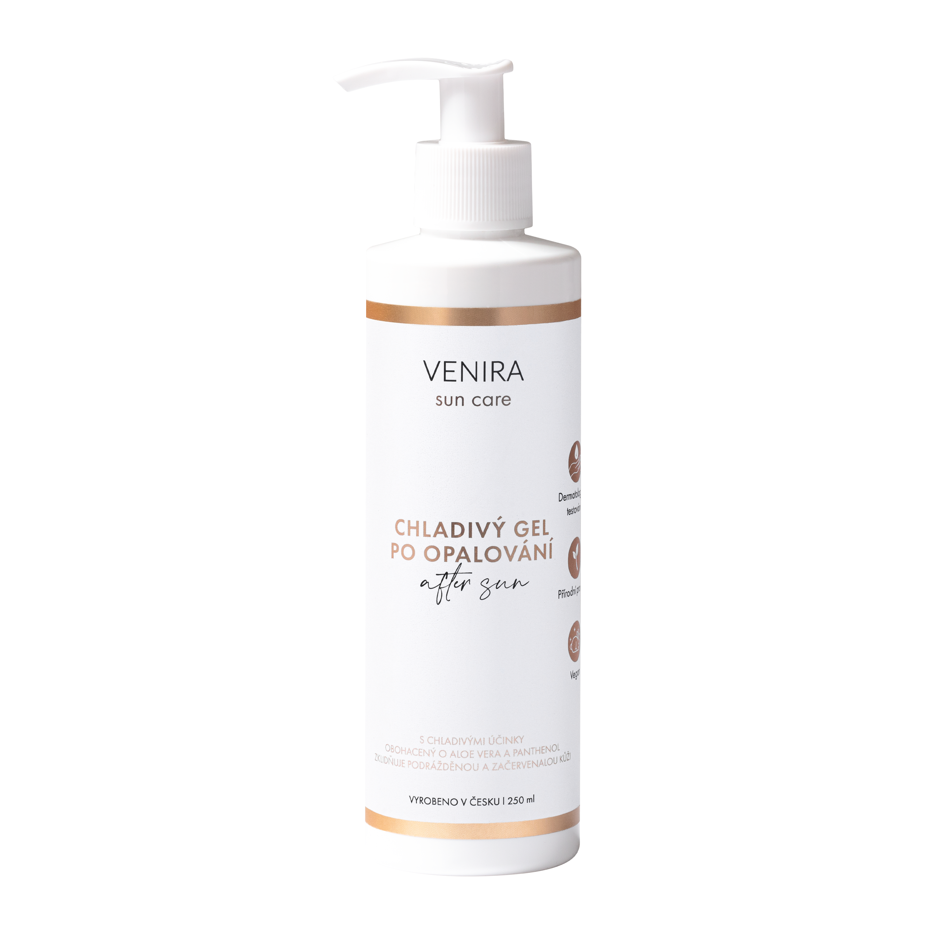 VENIRA chladivý gel po opalování, aloe vera a menthol, 250 ml