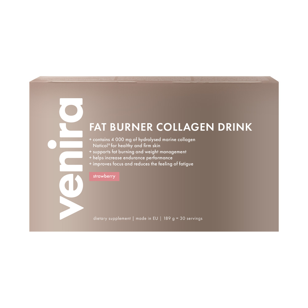 Venira fat burner collagen drink mořský kolagen jahoda 30x6,3 g