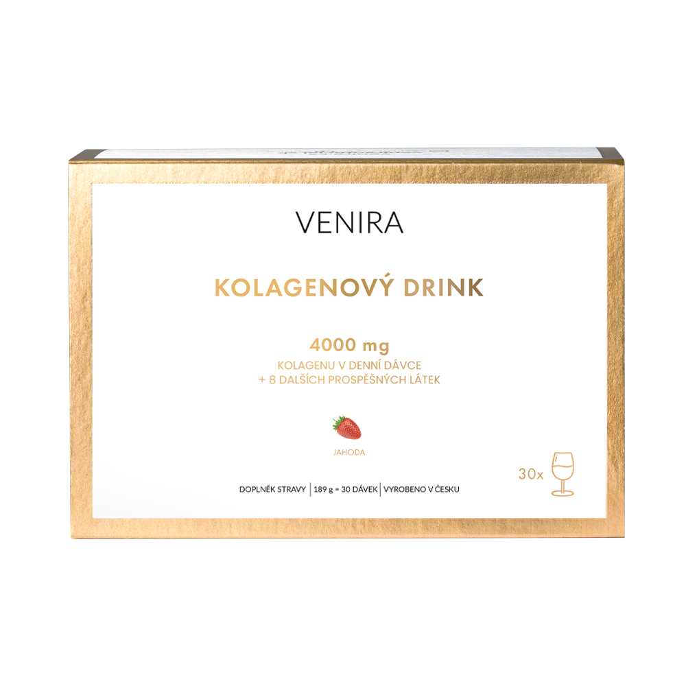 Venira Kolagenový drink - mořský kolagen jahoda 30 sáčků