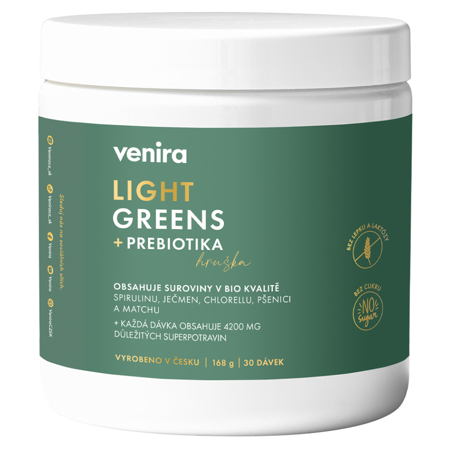 VENIRA Light greens prebiotika hruška 168 g