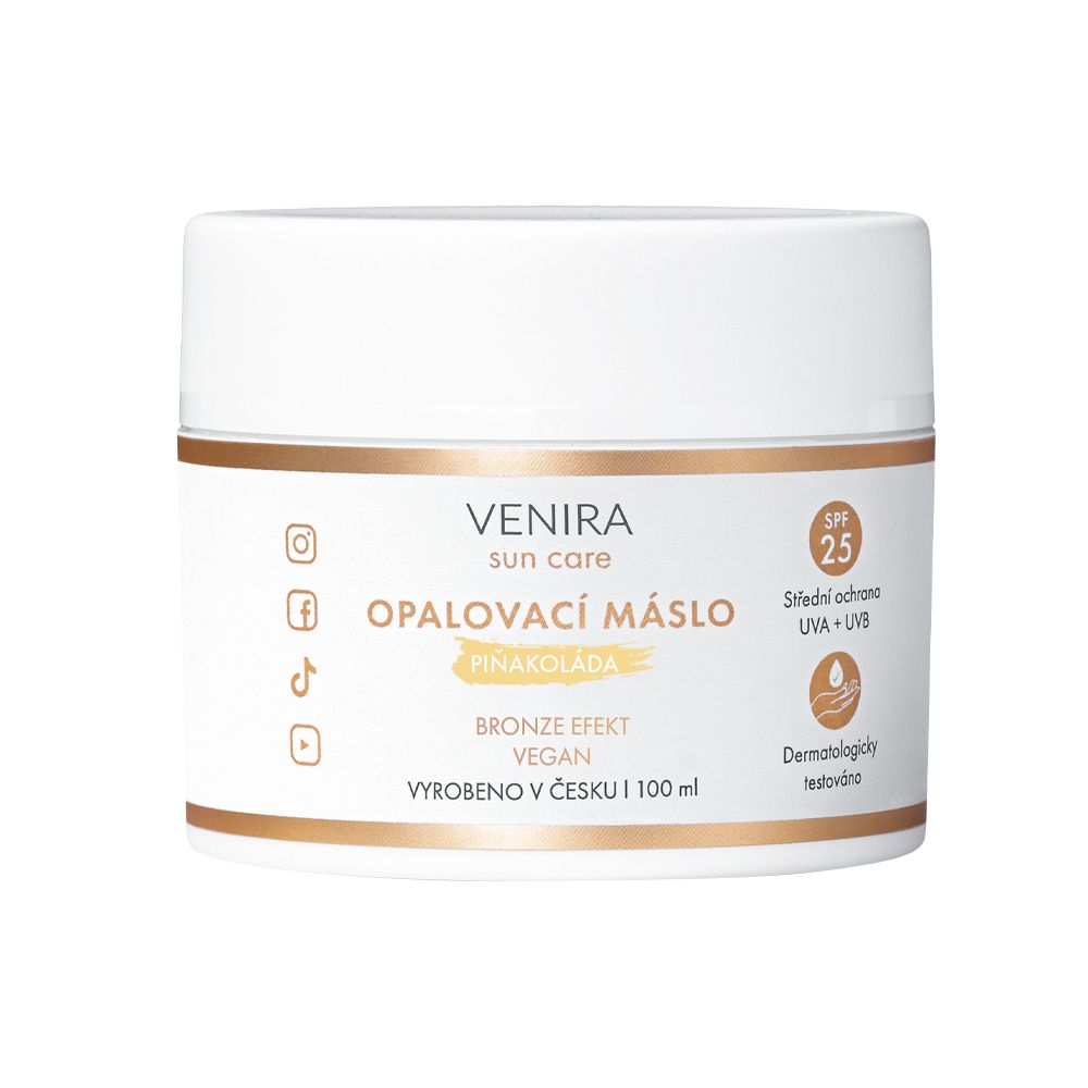 Venira Opalovací máslo bronze piňakoláda SPF25 100 ml
