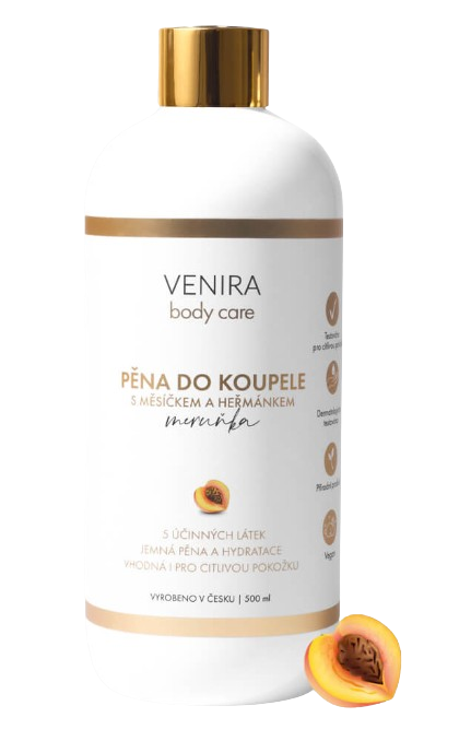 VENIRA pěna do koupele s měsíčkem a heřmánkem, meruňka 500 ml