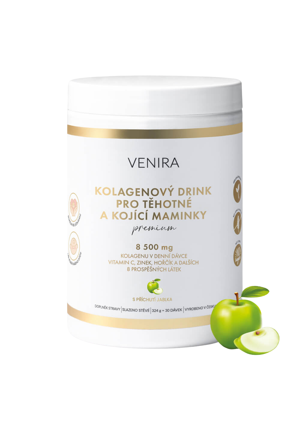VENIRA PREMIUM kolagenový drink pro těhotné a kojící maminky, jablko 324 g