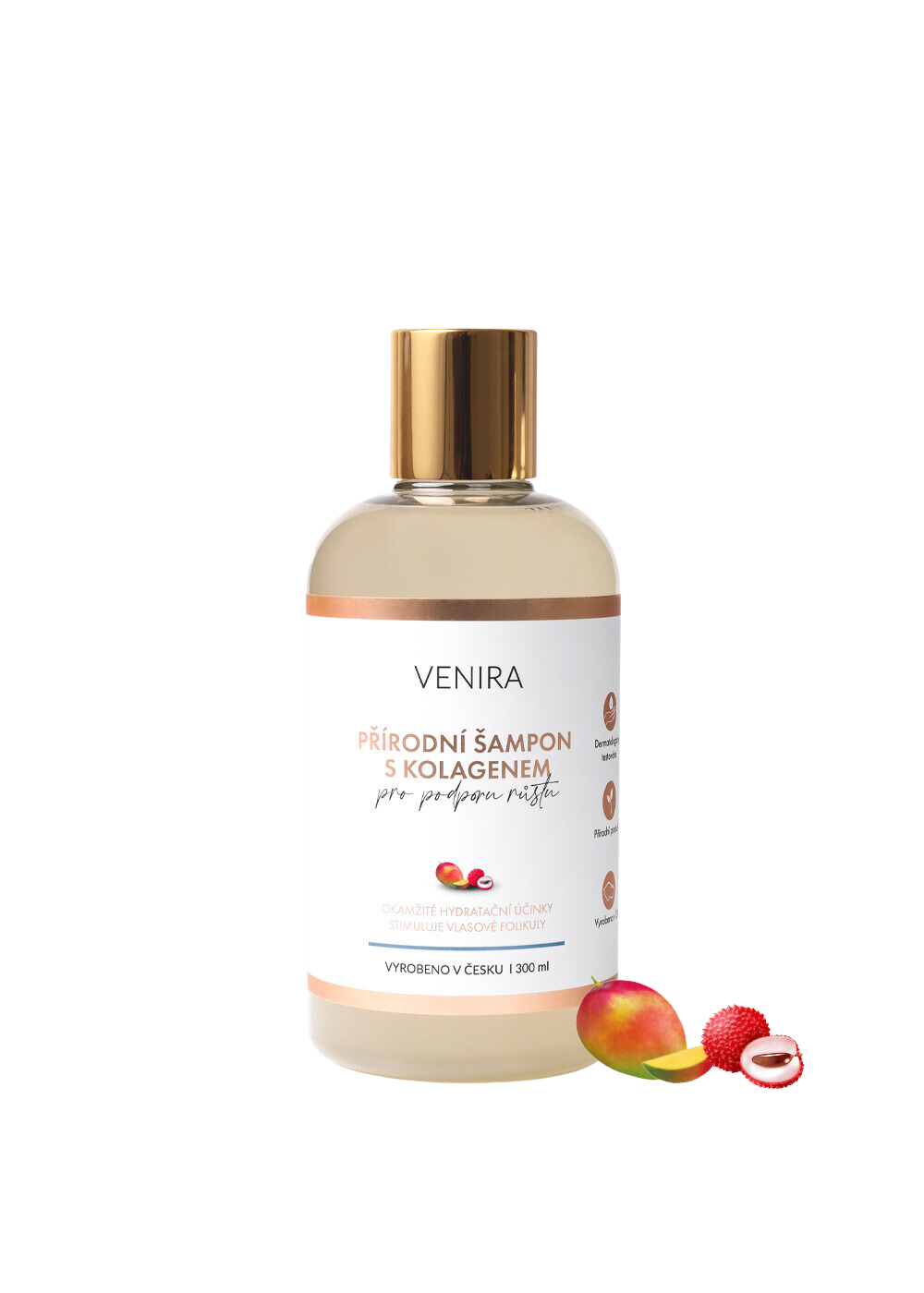 VENIRA Přírodní šampon s kolag. na podporu růstu vlasů mango + liči 300 ml