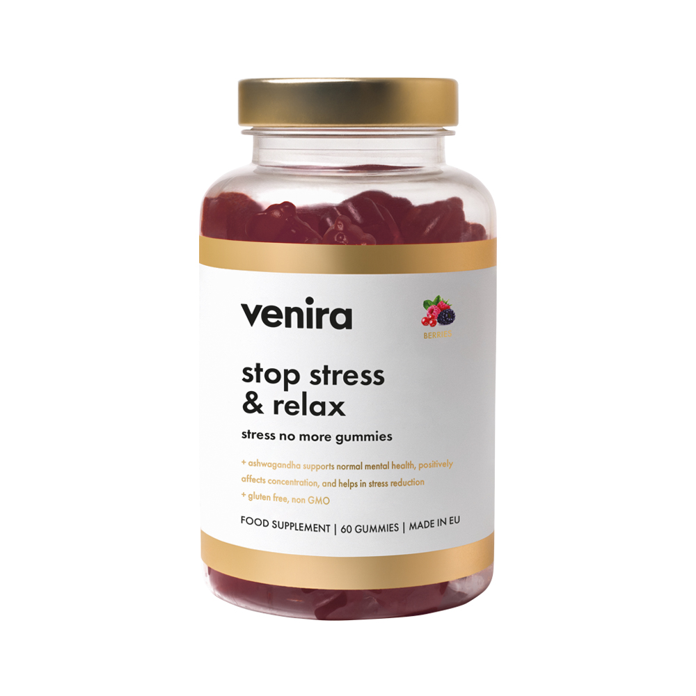 Venira Stop stress & relax - stress no more gummies lesní plody 60 ks