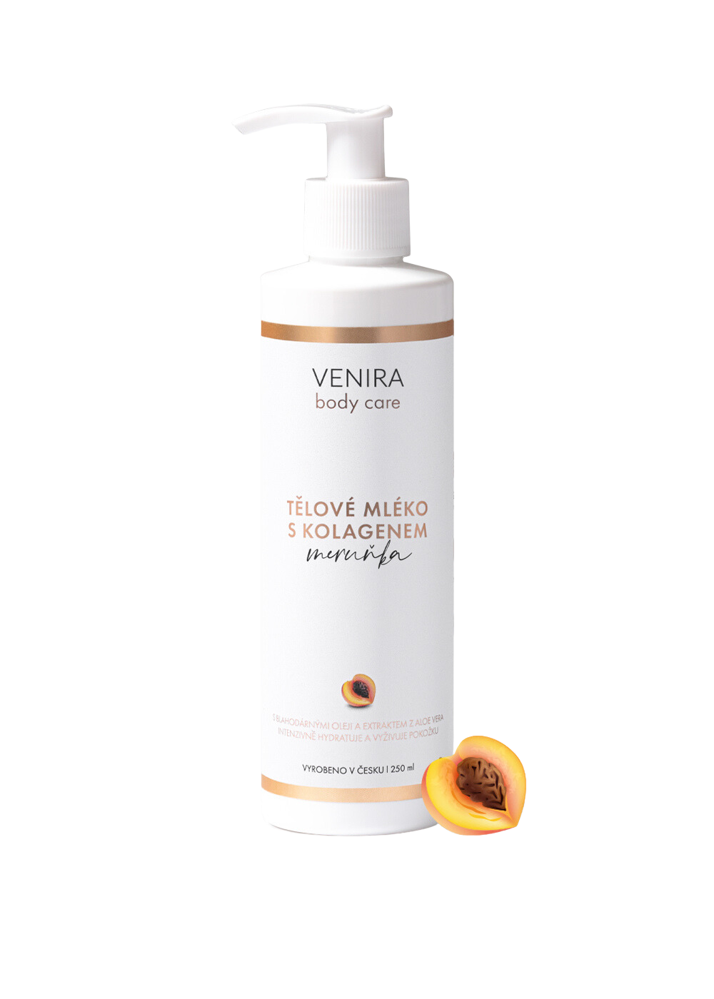 VENIRA Tělové mléko s kolagenem meruňka 250 ml