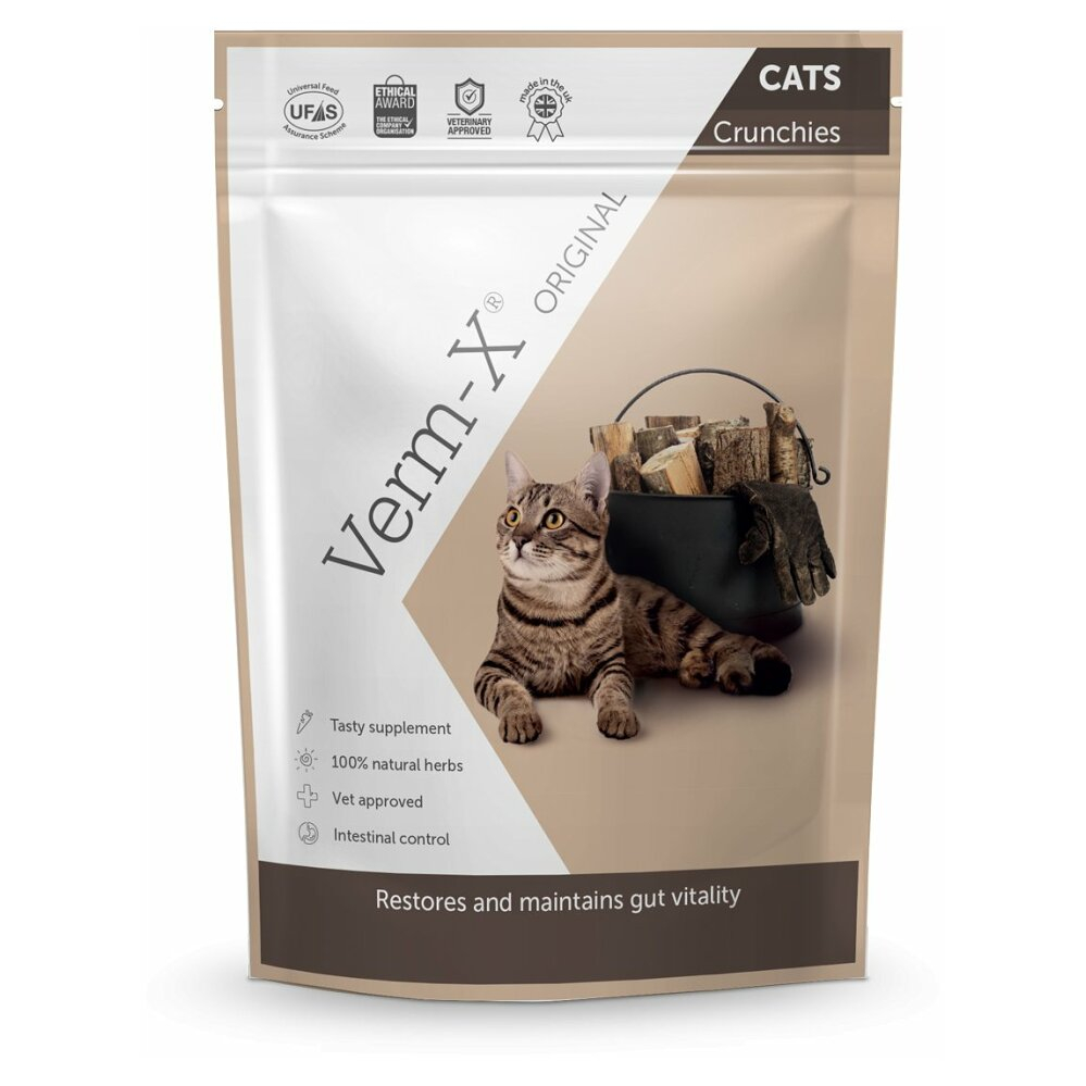 VERM-X Přírodní granule proti střevním parazitům pro kočky 120 g