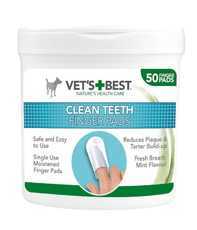 VET´S BEST Clean Teath Finger Pads, Čistící utěrka - náprstek na zuby pro psy 50 ks