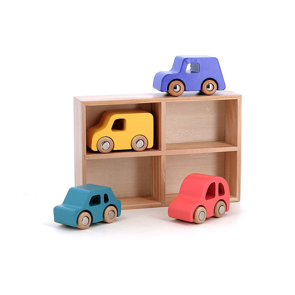 Vilac Sada čtyř dřevěných autíček City Vilacity 5 ks