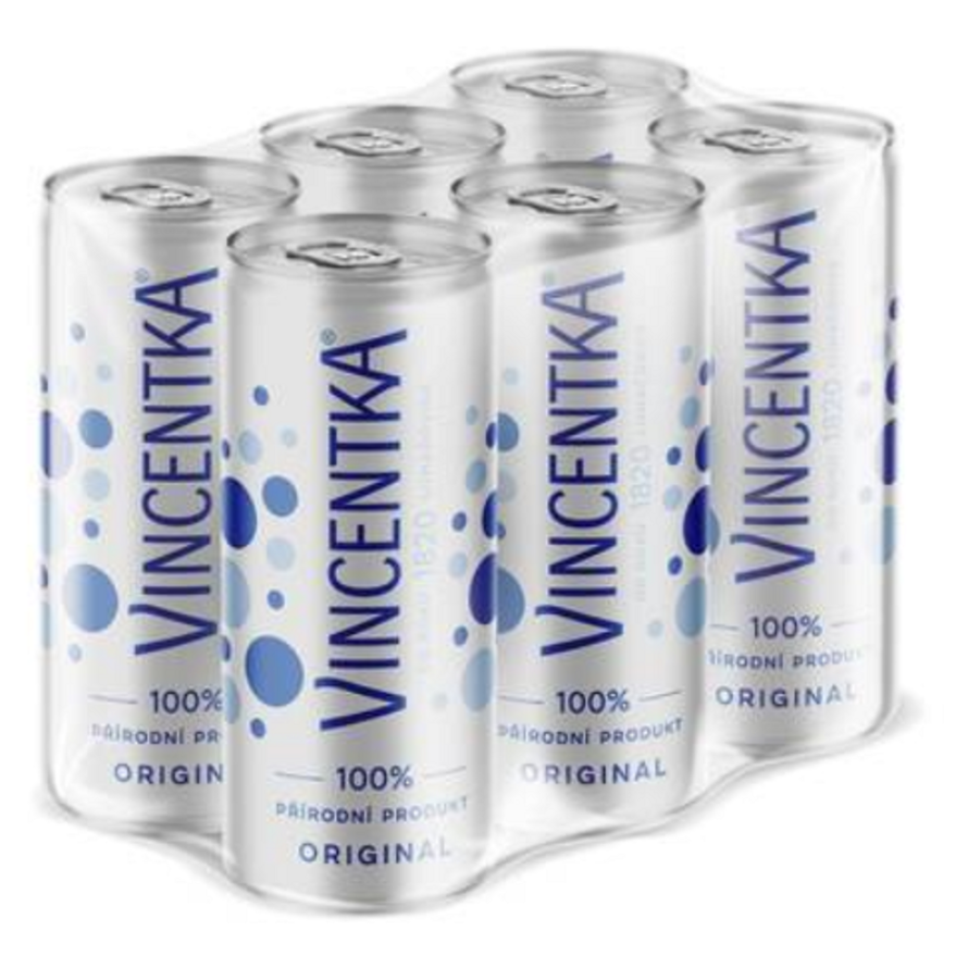 VINCENTKA Přírodní minerální voda multipack plech 6 x 250 ml