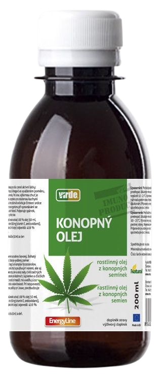 VIRDE Rastlinný olej z konopných semien 200 ml