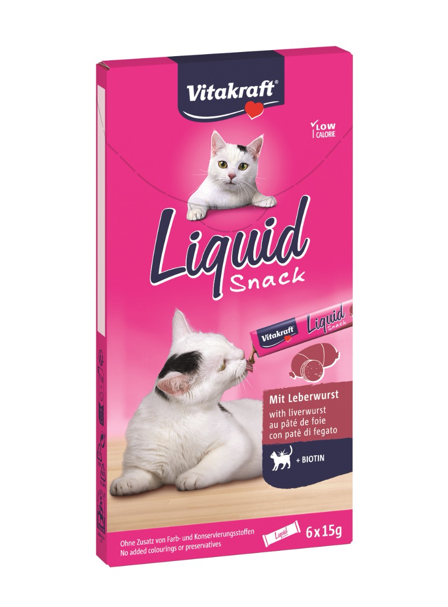 Vitakraft Cat Liquid Snack játrovka a biotin 6x15 g