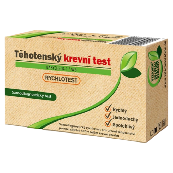 VITAMIN STATION Babycheck - 1 WB rychlotest těhotenský krevní test samodiagnostický 1 kus