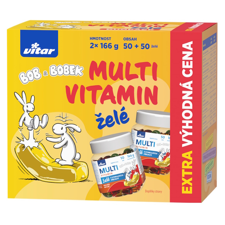 VITAR KIDS Multivitamin želé Bob a Bobek DUOPACK 2 x 50 kusů