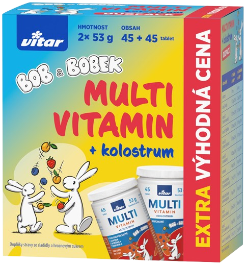 VITAR Multivitamin + kolostrum Bob a Bobek DUOPACK 2 x 45 tablet