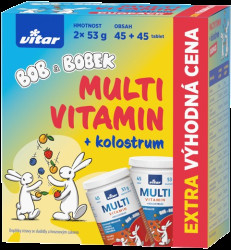 VITAR Multivitamin + kolostrum Bob a Bobek DUOPACK 2 x 45 tablet