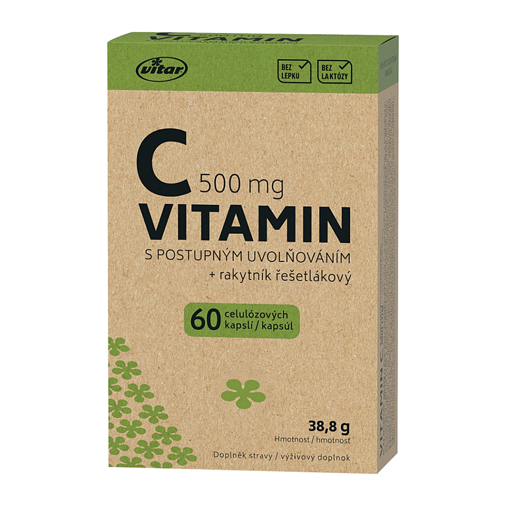 VITAR Origin Vitamin C 500 mg postupným uvolňováním 60 kapslí