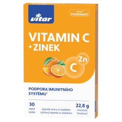 VITAR Vitamin C + zinek s příchutí pomeranče 30 tablet