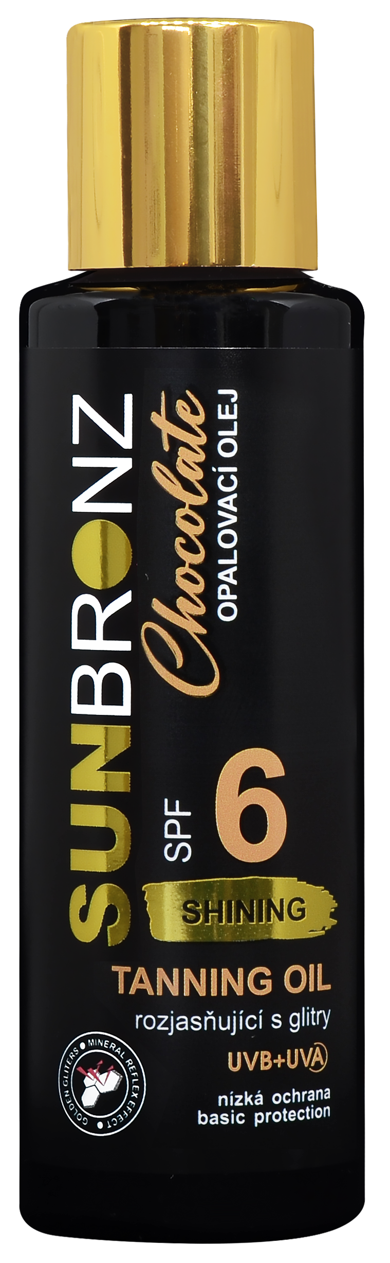VIVACO SUN BRONZ Opalovací olej SPF6 s třpytivým efektem, Chocolate 100 ml