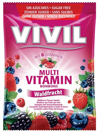 VIVIL BONBONS MULTIVITAMÍN drops s príchuťou lesného ovocia bez cukru 60 g