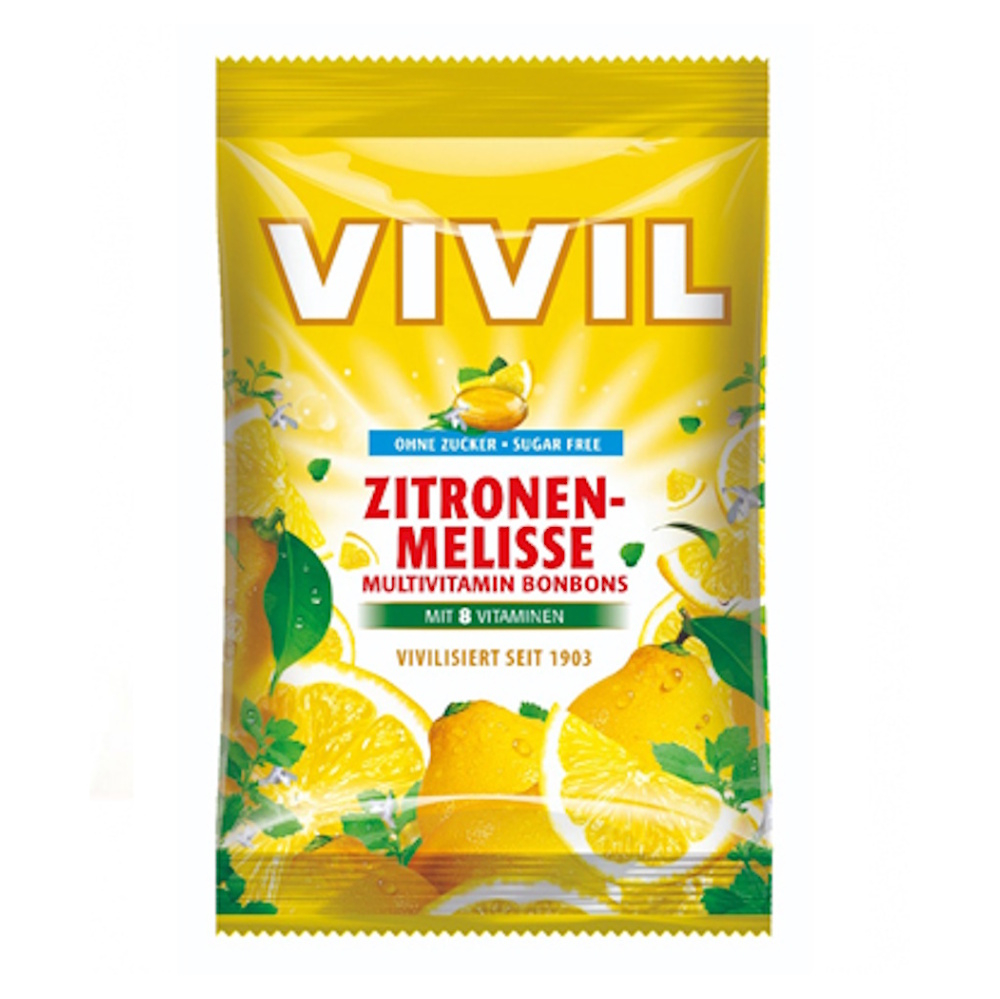 VIVIL Multivitamín citron a meduňka drops bez cukru 120 g
