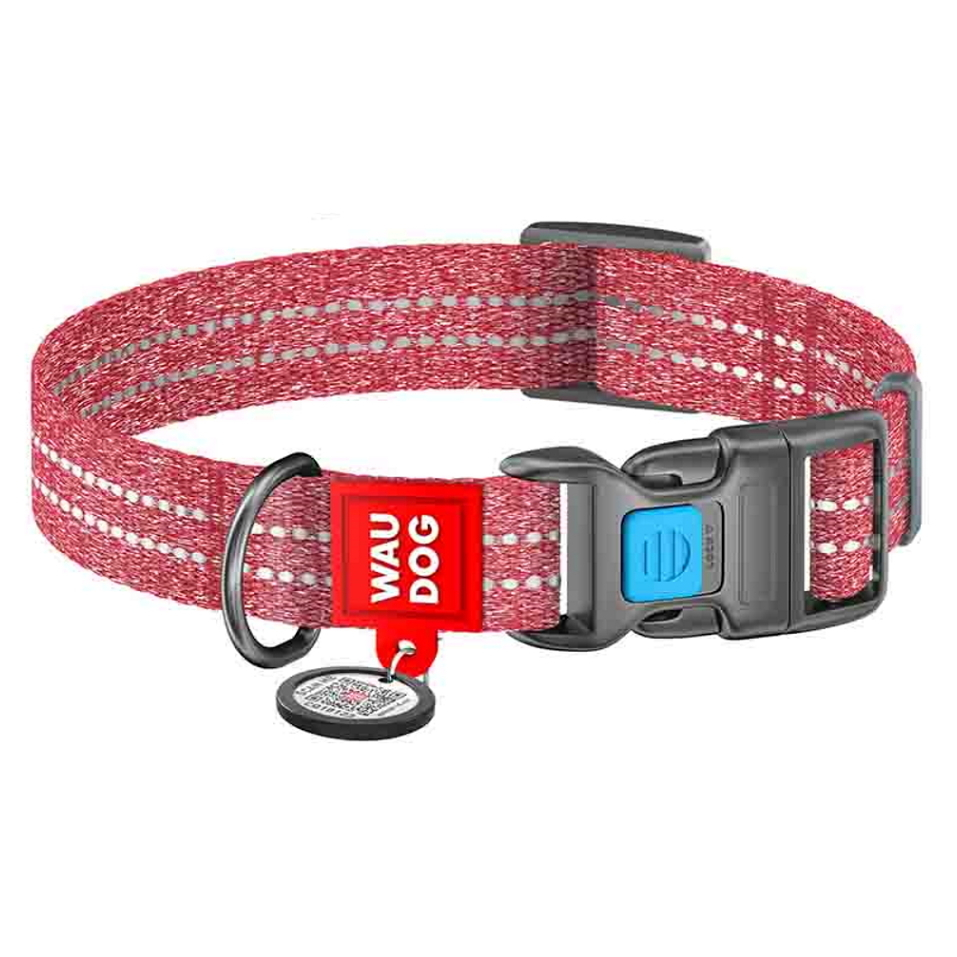 WAUDOG Re-cotton Bavlněný obojek pro psy červený, Velikost: XL