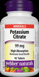 WEBBER NATURALS Draslík - Potassium Citrate 99mg 90 tablet