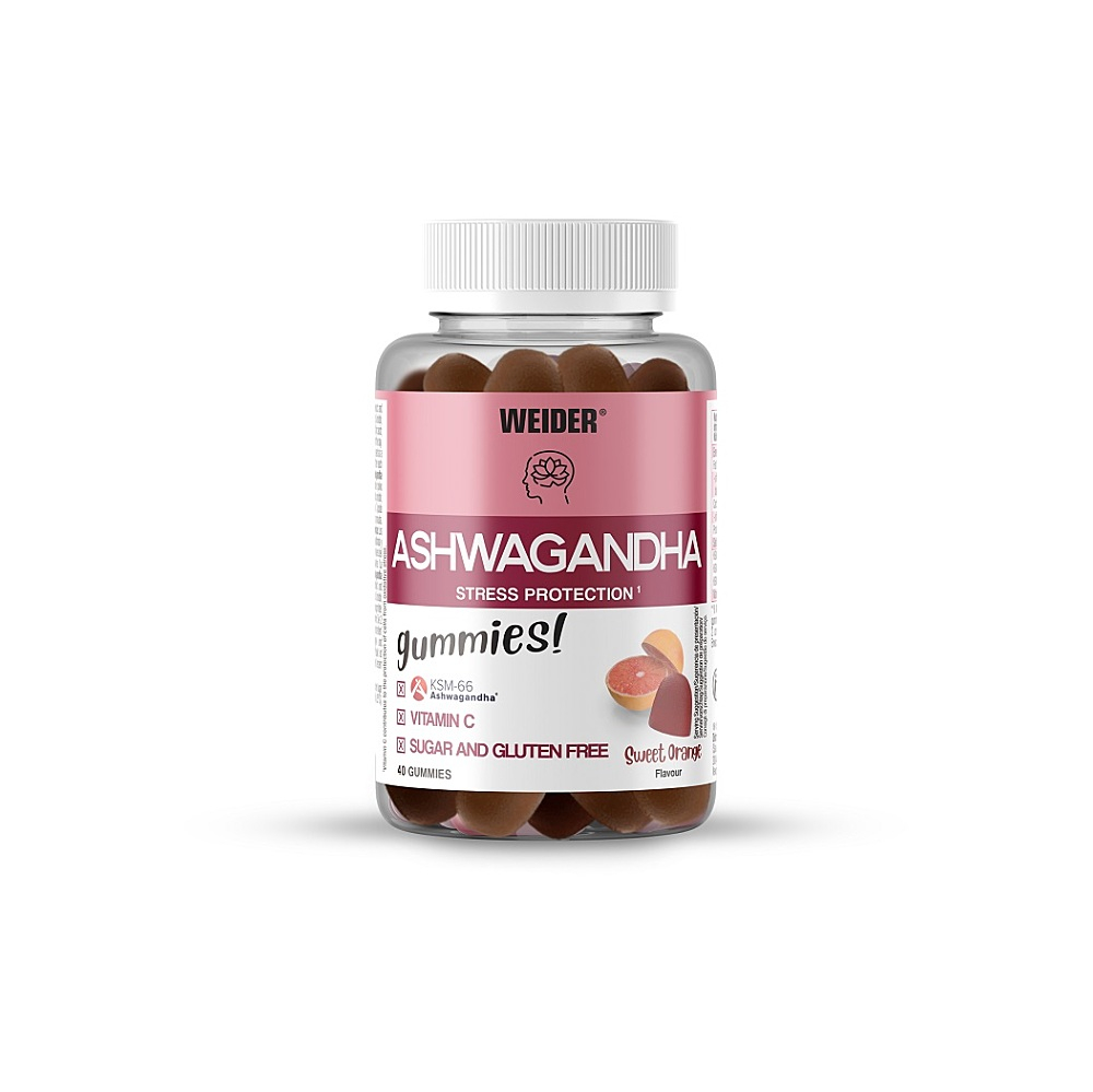 WEIDER Ashwagandha gumové bonbóny s vitamínem C sweet orange 40 kusů