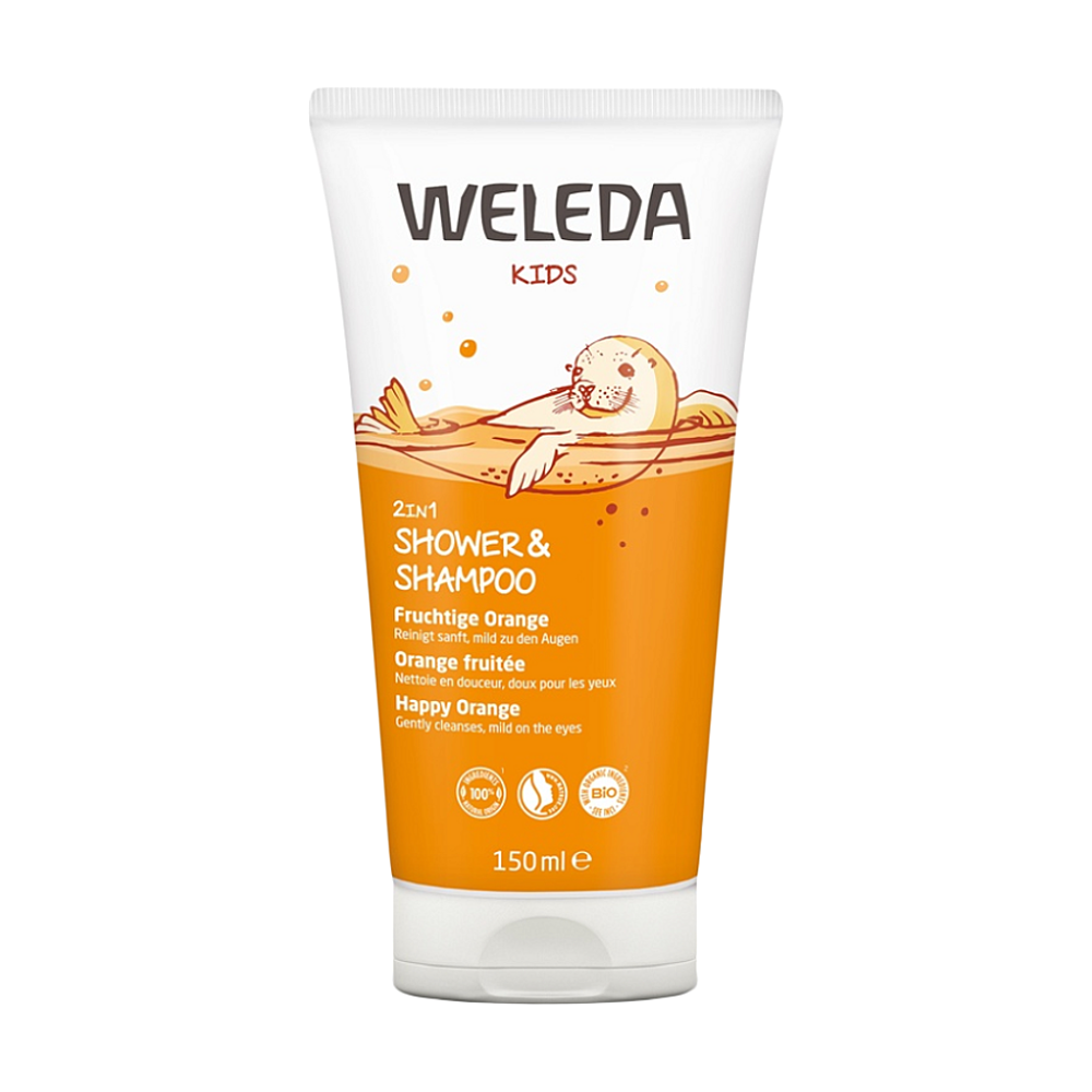 WELEDA 2v1 sprchový krém a šampon Šťastný pomeranč 150 ml