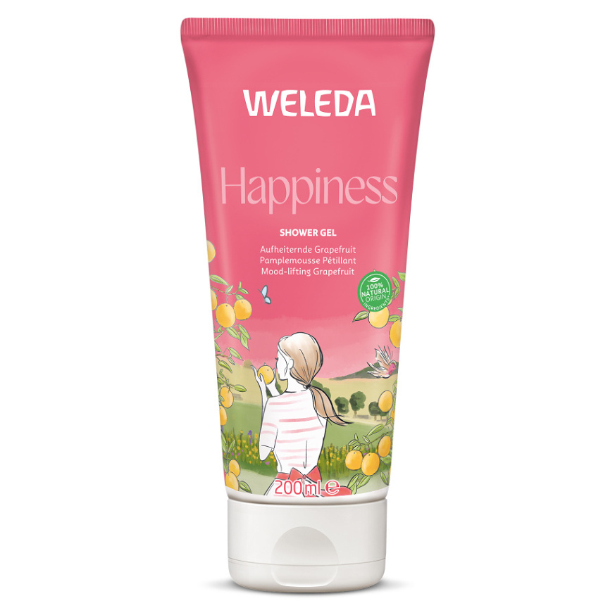 WELEDA Happiness Grepový sprchový gel 200 ml, poškozený obal