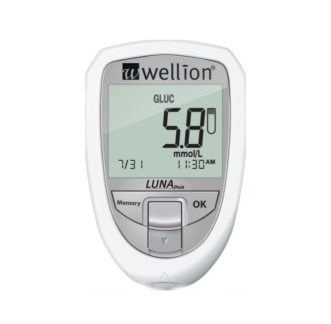 Wellion LUNA TRIO glukometr set bílý