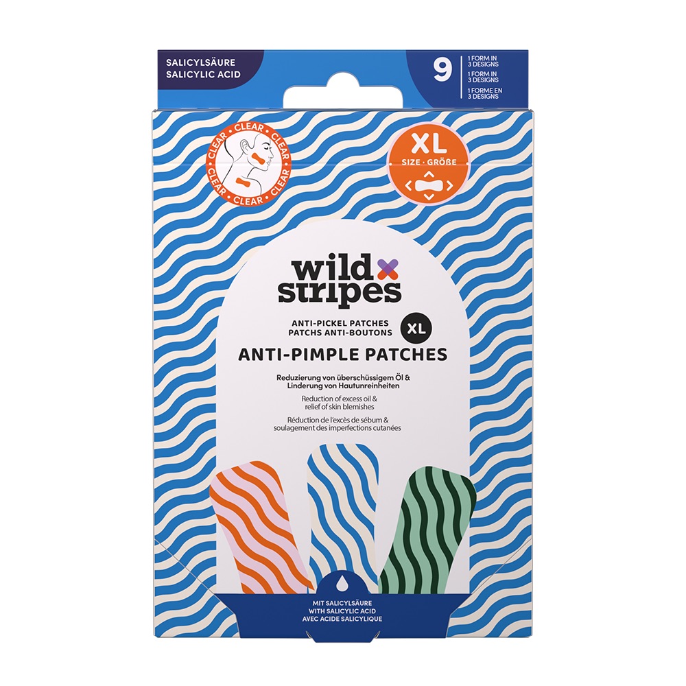 Wild Stripes Anti-Pimple Patches XL Clear s kyselinou salicylovou náplast 9 ks