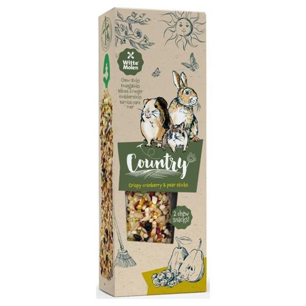 WITTE MOLEN Country Sticks tyčinky brusinky a hruška 110 g