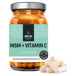 WOLDOHEALTH MSM + Vitamín C 180 kapslí